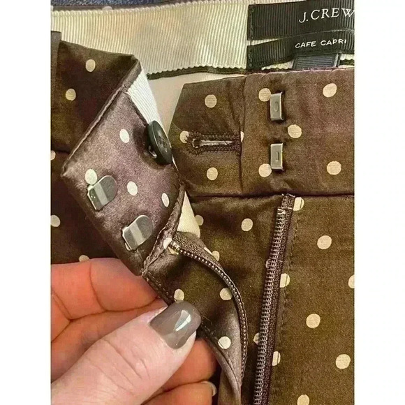 J.CREW COLLECTION Café Capri in Silky Dot Brown Size 2 silk/wool blend - Picture 5 of 8